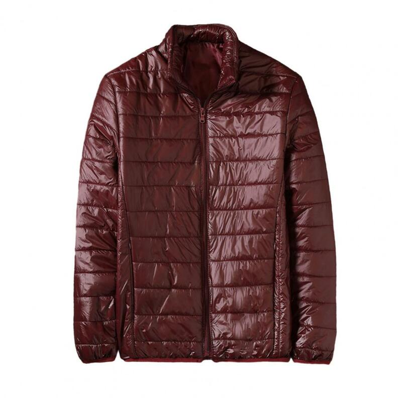 Abrigo holgado de algodón para hombre, chaqueta masculina de manga larga a prueba de viento, con bolsillos acolchados, cálida, con cremallera