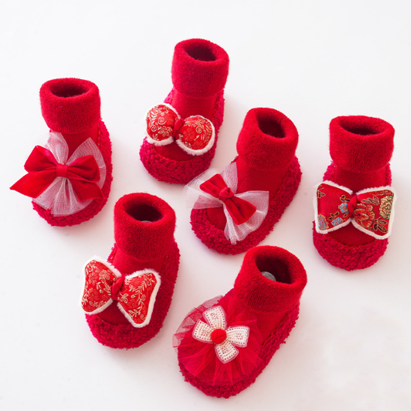 New Winter Thick Warm Non slip Walking Baby Foot Socks