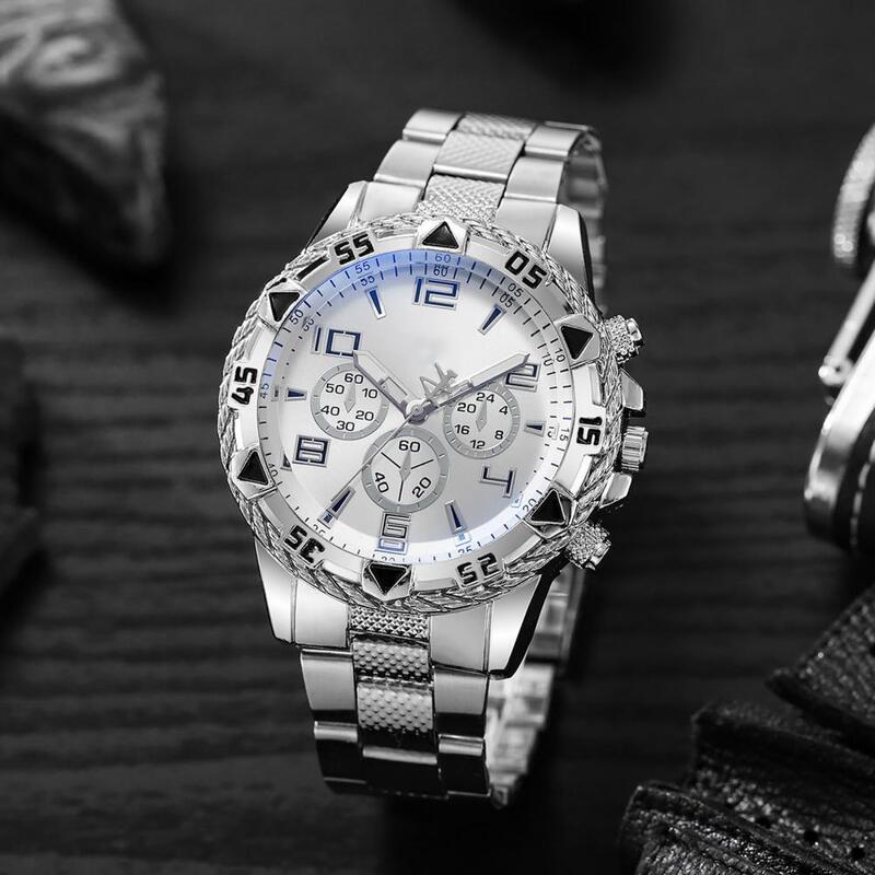 Męski zegarek biznesowy luksusowy męski zegarek na rękę pasek ze stopu metalowy zegarek kwarcowy męski zegarek codzienna bransoletka zegar