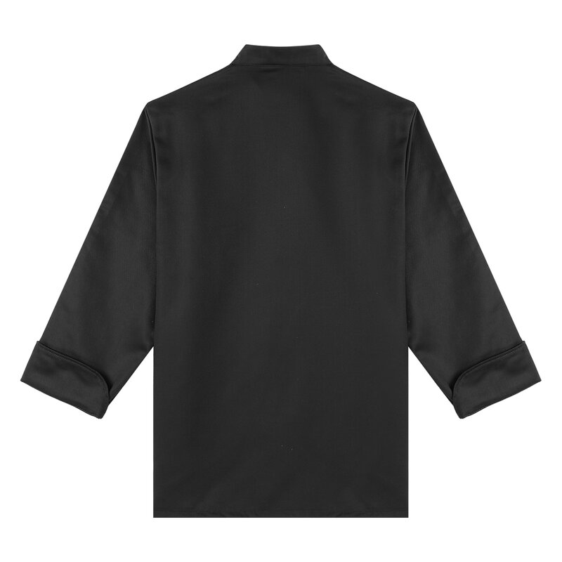 Mens Womens Chef Coat Unisex Long Sleeve Double-Breasted Cook Jacket Kitchen Uniform for Cafe Bakery Restaurant Hotel