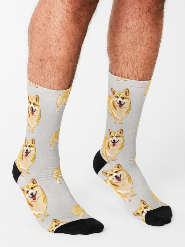 Симпатичные носки Corgi с валлийской собакой, женские забавные носки