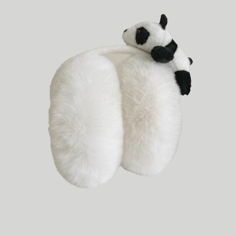 Soft Plush Ear Warmer Cute Windproof Cold Protection Ear Muffs Folding Panda Shape Ear Cover Men
