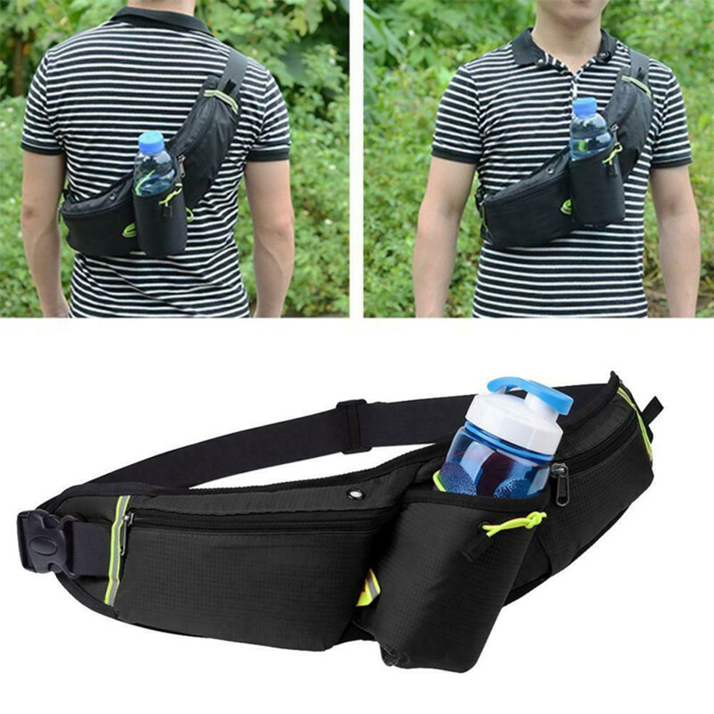Unisex Sports Water Bottle Hip Waist Pack Waterproof Running Climbing Money Waist Bag Mobile Phone Bag Motorcycle Fanny Pack