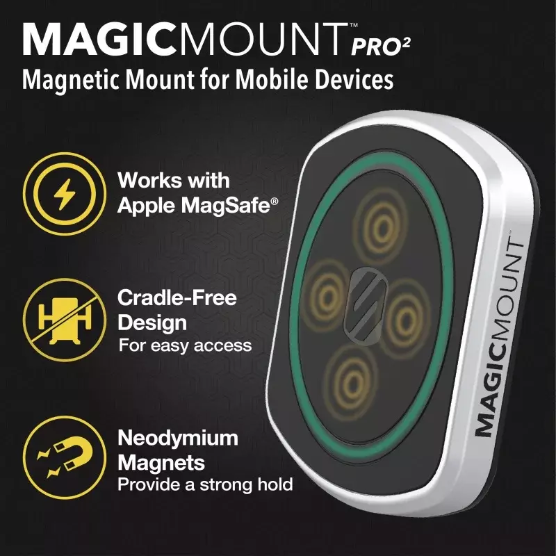 Scosche MP2TR1-SP Magicmount Pro 2 Statief/Selfiestick Telefoonhouder Met Verstelbare Arm, Zwart