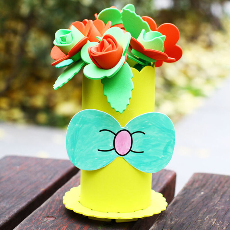 1Pcs Random Children DIY 3D EVA Foam Flower Flowerpot Home Decoration Jigsaw Toy Gift Kids Craft Kits Puzzle Educational Toys