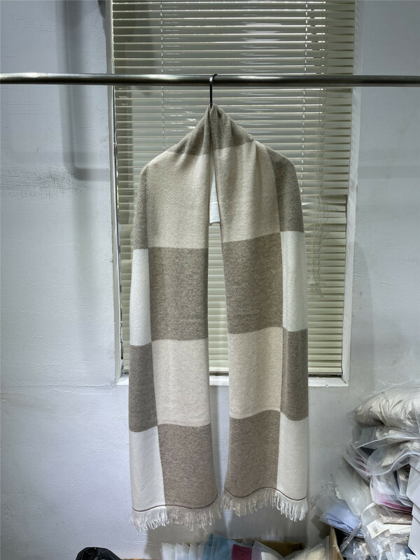 Sciarpa lavorata a maglia con nappe a catena con perline per uomo e donna, scialle in Cashmere 100% inverno nuovo