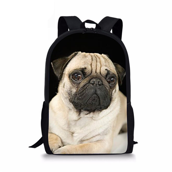 Cute Pug Backpack French Bulldog Pattern Children Backpacks for Girls Boys School Bag Kawaii Pet Rucksacks Teenager Book Bags