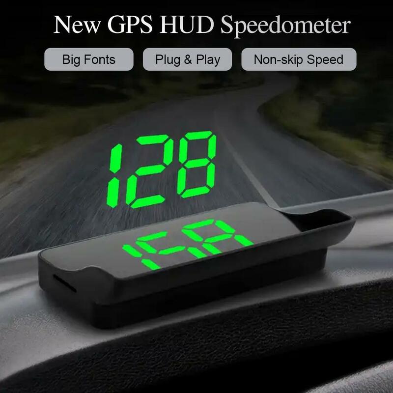 Affichage tête haute GPS HUD, compteur de vitesse numérique Plug and Play pour toutes les voitures, grande police Klaissée, budgétaire de pare-brise, accessoires de voiture