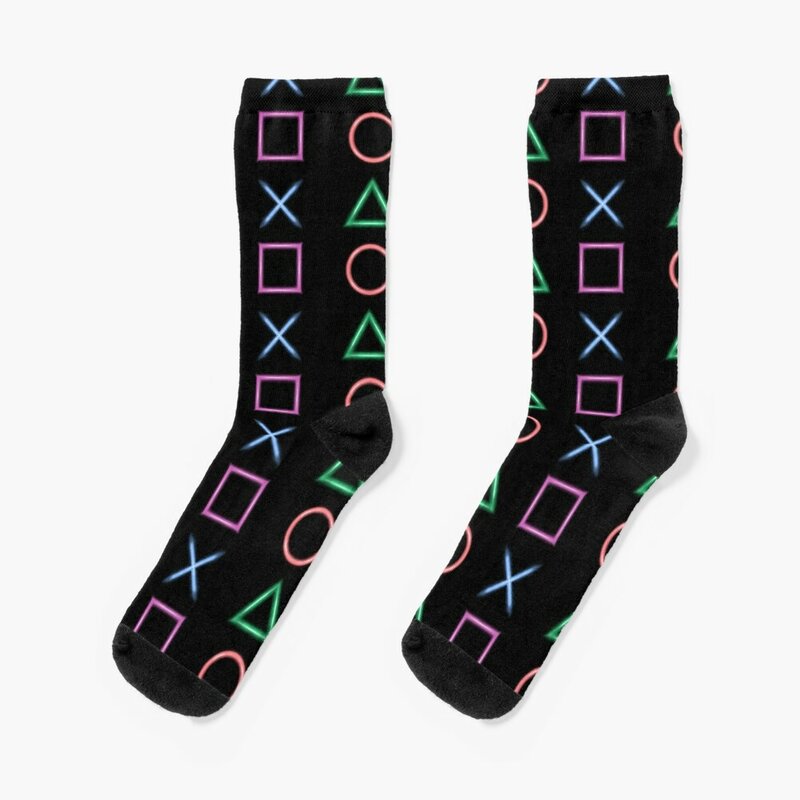 Neon Play Station buttonsv3 calcetines, conjunto de regalo, calcetines para niñas y hombres