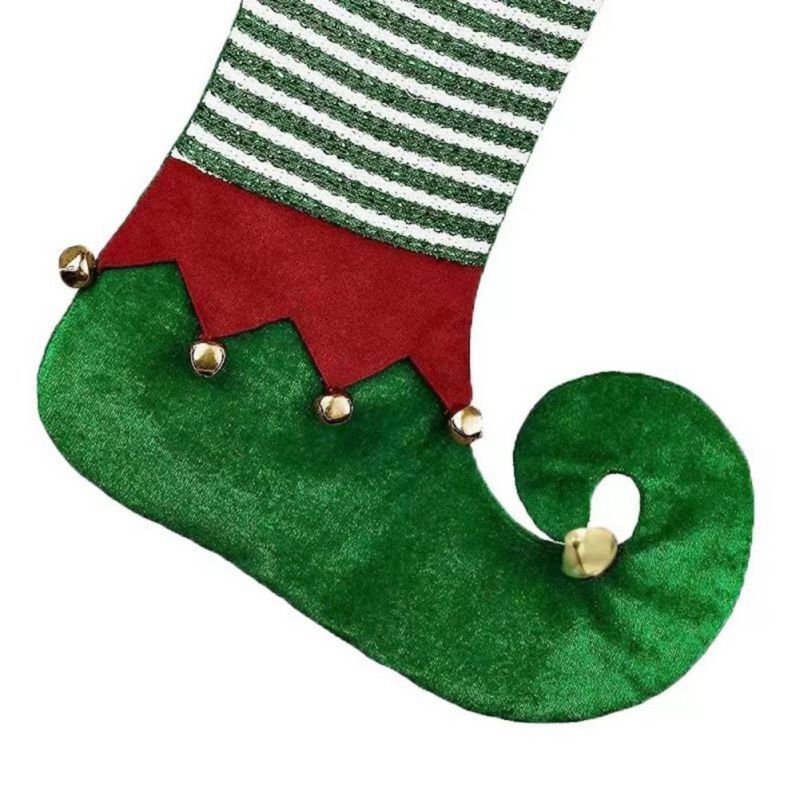 ถุงน่องคริสต์มาส Elf ถุงของขวัญขนมถุงรักษาเตาผิงแขวนตกแต่งสำหรับบ้านเครื่องประดับต้นคริสมาสต์ปีใหม่กล่องของขวัญ
