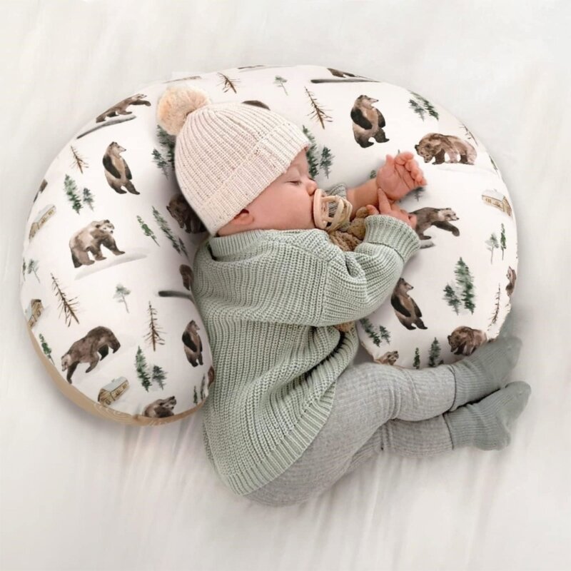 หมอนพยาบาลเด็กทารกแรกเกิดคลอดบุตรให้นมบุตรหมอนพิมพ์U-ShapeหมอนพยาบาลBreathable Slipcover