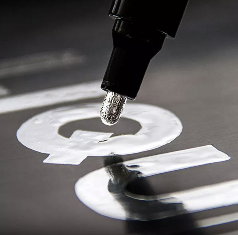 펜촉 거울 골드 실버 마커 반사 페인트 금속 크롬 플레이트 DIY 액체 서명 모델 고광택 펜, 1/2/3mm