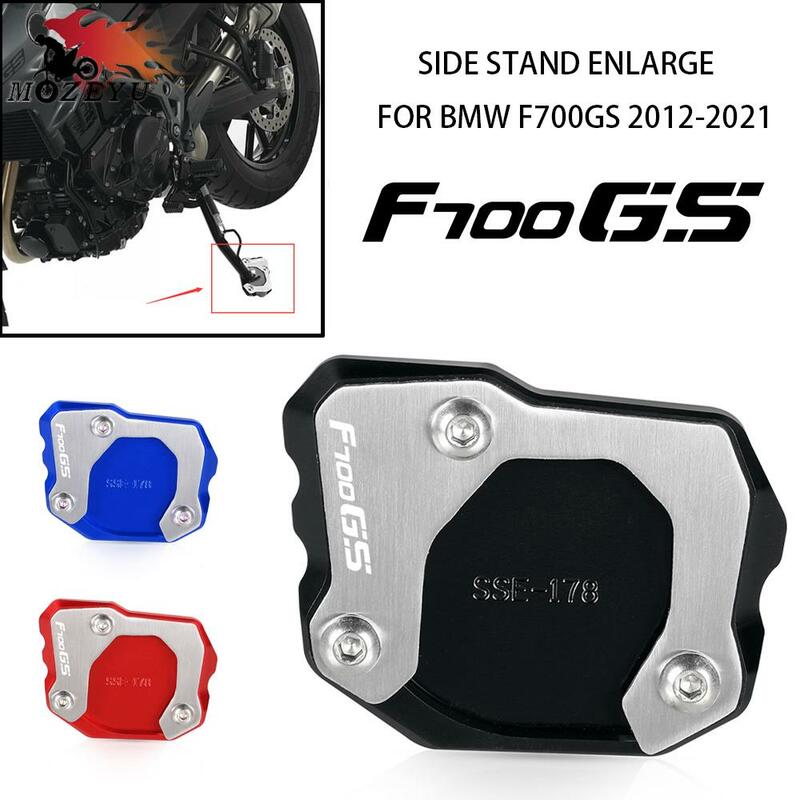 Motocicleta Foot Side Stand Ampliar Placa, Kickstand Ampliar Extensão para BMW F700GS, F 700GS, F 700 GS, 2012-2024 Peças