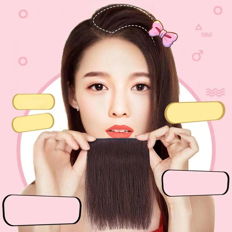 Wig Pads Invisible Thicken Hair Human Synthetic Hair Root Pads High Straight Hair Clip HairExtension Wig Fluffy Fake Hairpiece