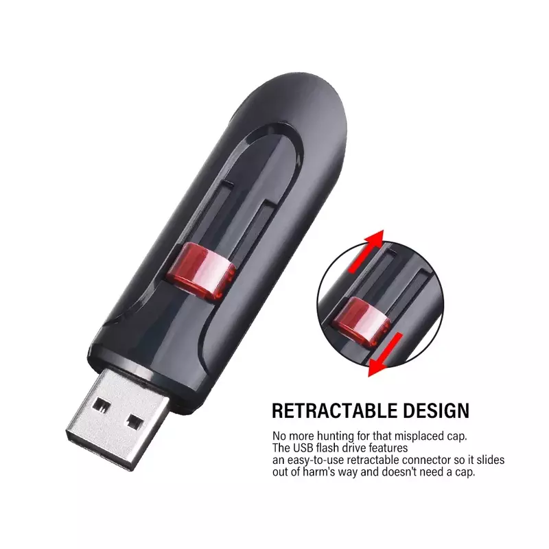Pen Drive dapat ditarik, pena memori USB 128GB plastik 64GB hadiah bisnis kreatif 32GB merah kapasitas nyata 16G