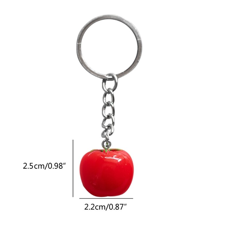 크리 에이 티브 시뮬레이션 토마토 펜던트 키 체인 수지 열쇠 고리 배낭 액세서리 드롭 배송