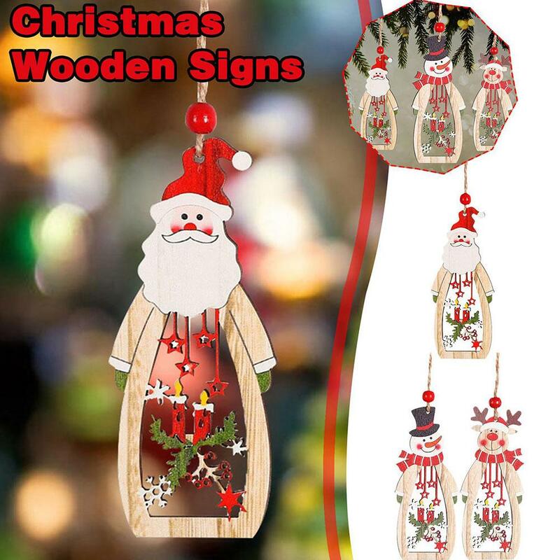 Рождественские Подвески из Искусственного Дерева, подвесные деревянные украшения для дома, новогодний декор «сделай сам», подарки для детей, 2024
