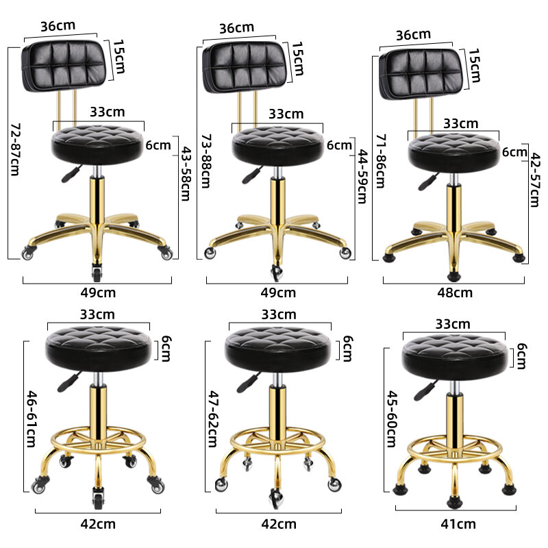 Beauty Stool Vintage Barbershop Barber Chair Salon Styling Stools Furniture Professional Hairdressing Rotating Rolling Chairs