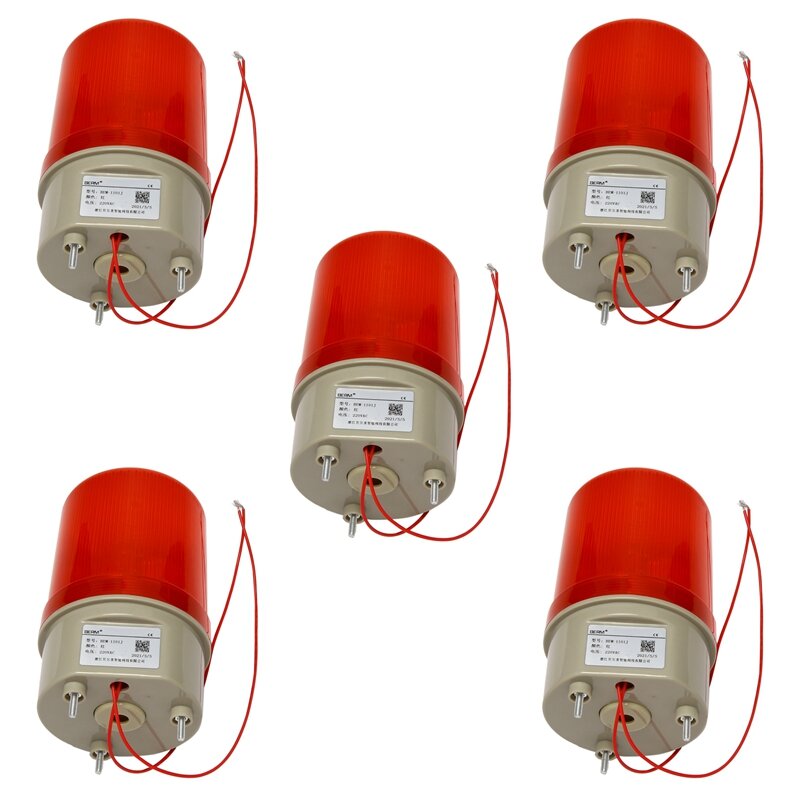 産業用アラーム,回転ライト,5x BEM-1101J V,220V,赤色LEDライト,警告灯システム