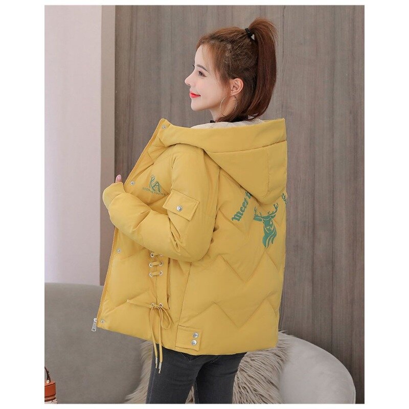 2023 New Women Down Cotton Coat Winter Jacket Female Warm Thick Parkas Loose Hooded Outwear Short Overcoat Fashion