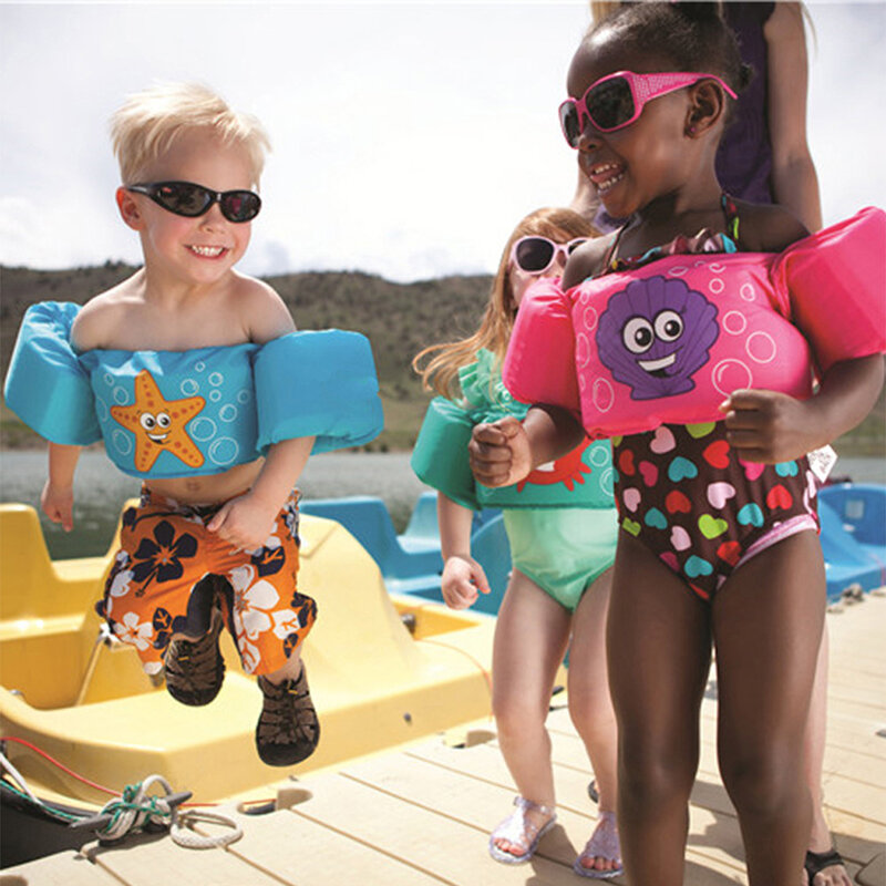 ลูกทุ่นลอยน้ำแขนลอยแหวนปลอดภัยเสื้อชูชีพเสื้อชูชีพเสื้อกั๊กเด็กอุปกรณ์ว่ายน้ำ Armbands ว่ายน้ำโฟมสระว่ายน้ำของเล่น Life Vest