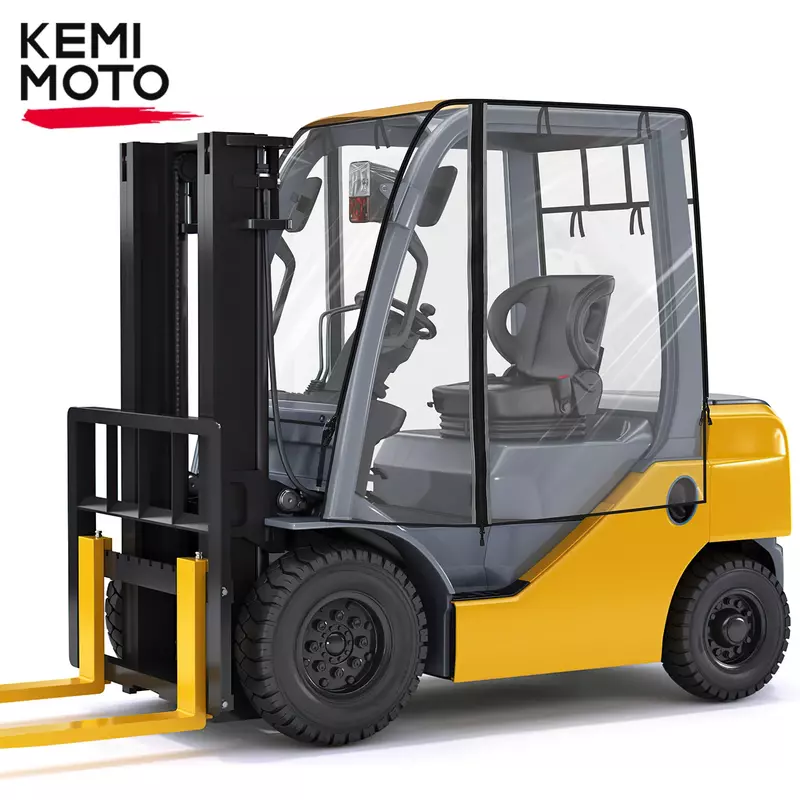 KEMIMOTO Clear Forklift Cab Enclosure Cover 61"/Top 51.2"x41.3"x51.1" 8000 lb Heavy Duty Waterproof UV Protection All Weather