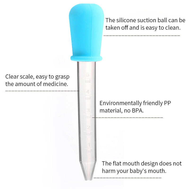 아기 스포이드 플라스틱 탈착식 수유 피펫, 세척 가능한 유아용 액체 먹이 공급기 액세서리, 색상 무작위