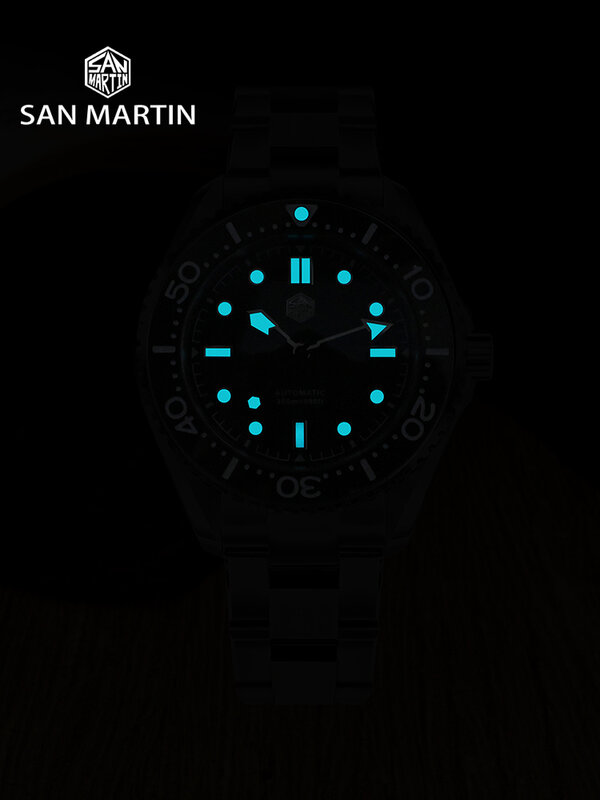 San Martin nowe zaktualizowane męskie urządzenie zegarek do nurkowania hel NH35 automatyczne mechaniczne luksusowe Vintage gradientowe tarcze wodoodporne 300m