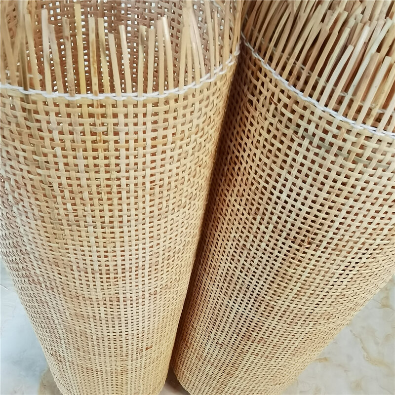 40-45CM Wide 1--2 Meters 2.0mm Checkered Natural Cane Webbing Real Rattan Woven Roll Wardrobe Shoe Cabinet Sofa Accessories