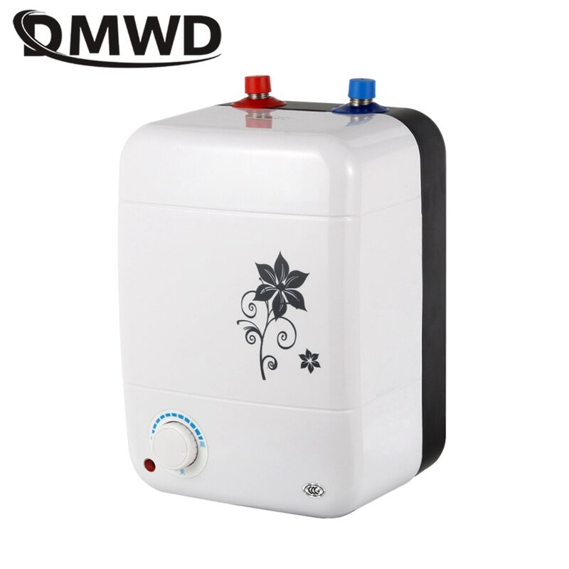 DMWD 8L 220 فولت 1500 واط تخزين نوع المخرج العلوي المطبخ سخان مياه كهربي التدفئة الفورية غلاية مياه غرفة غسيل المياه دفئا