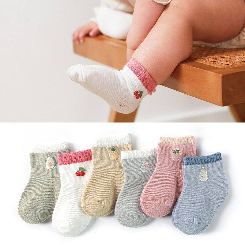 جوارب دافئة متعددة الألوان للأطفال ، جوارب ناعمة جيدة التهوية ، من 0-3 سنوات للمنزل ، الربيع ، من عمر 0-3 سنوات