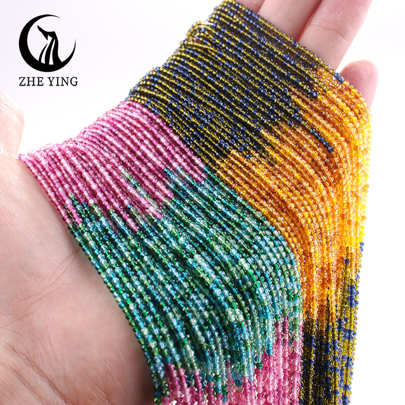 Zhe Ying-Perles rondes en cristal nickel é de 2mm, en verre, à facettes, pour bijoux, bracelet de direction, collier, accessoires de bricolage