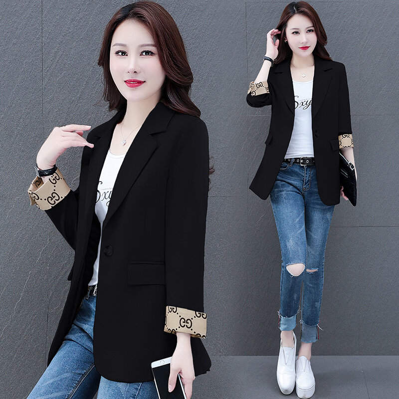 Women's Casual Professional Blazer Jacket 2023 New Spring Autumn Office Blazer Female Outwear Fashion Slim Suit Jacket Lady Tops