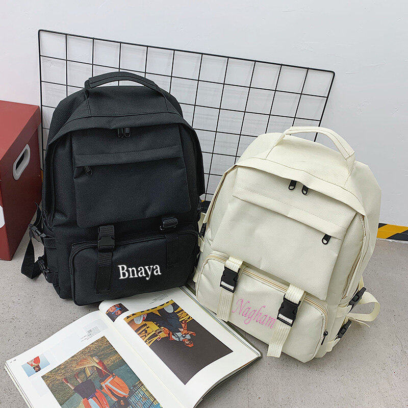 Персонализированный Рюкзак, черный и белый рюкзак, рюкзак для рабочей одежды, сумка для отдыха, походная сумка, дорожная сумка