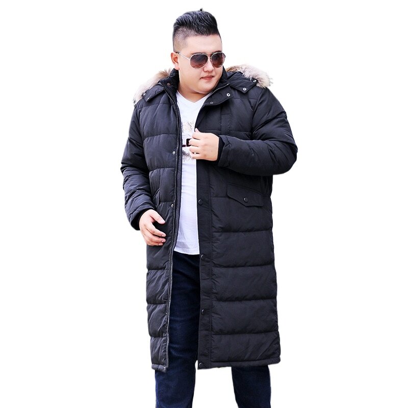 Chaqueta larga de plumón para hombre, de alta calidad supergrande abrigo negro, cálido, de talla grande XL-8XL 9XL 10XL, para invierno, novedad