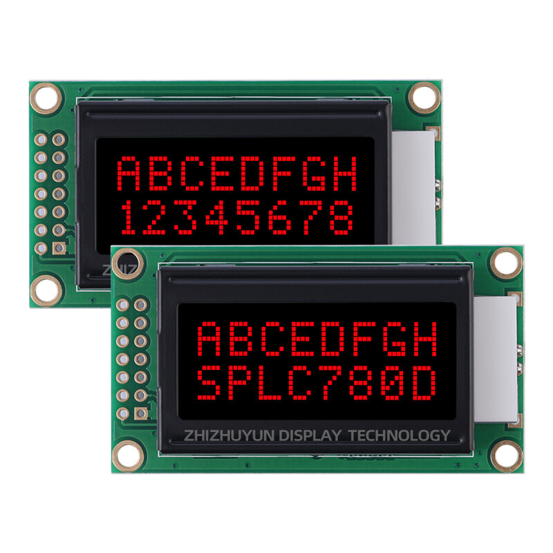 Módulo de pantalla LCD de 14 pines, película negra, fuente naranja, SPLC780D, BTN, fabricante LCM0802B-2