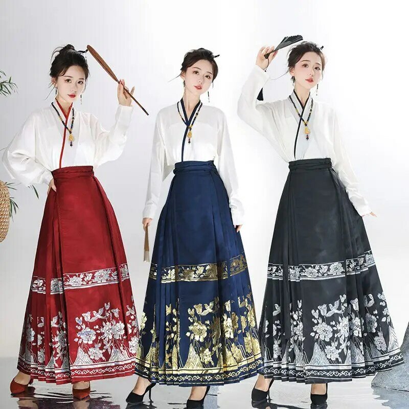 Gaun Hanfu gaya Tiongkok Dinasti Ming gaun Cosplay karnaval Hanfu tradisional gaun putri Oriental elegan