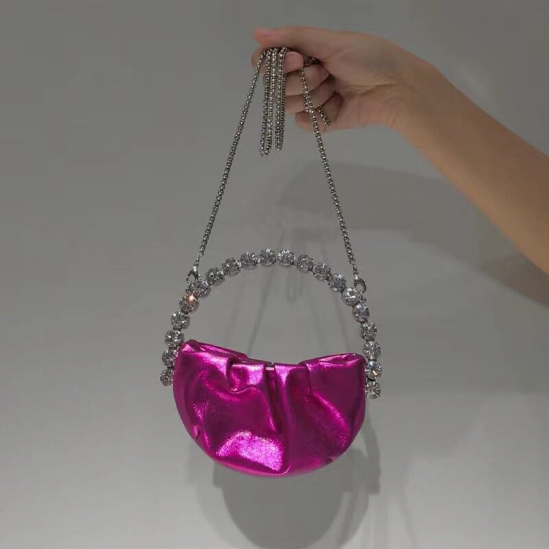 New Trend Rhinestone Purse Luxury Designer Handbags Shiny Crystal Purses and Handbag Luxury Designer Rhinestones Clutch Purse B