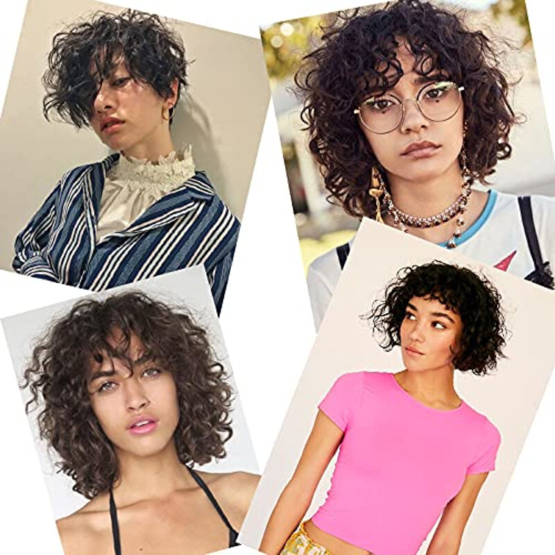 Human Hairs Lace Frontal Wig for Women Baby Clip-On Hair Topper Short Corn Curly Extension Cover White Sparse Wigs Hairpiece