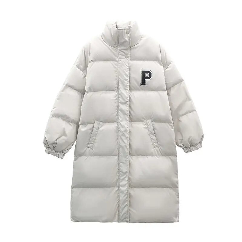 Jaqueta folgada grossa de mulher, casacos quentes, jaquetas coreanas, inverno, 2024