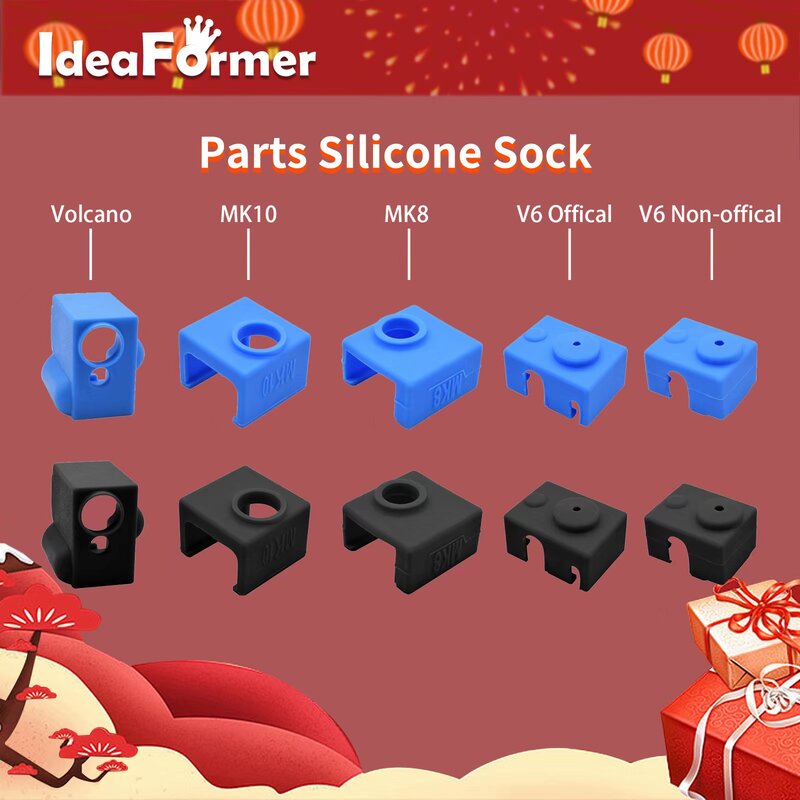 3D Drucker Teile Silikon Socke für V6/MK7 MK8 MK9 /MK10/Volnaco Heizung Block Abdeckung Warm Halten abdeckung Für Hot End Wärme Block
