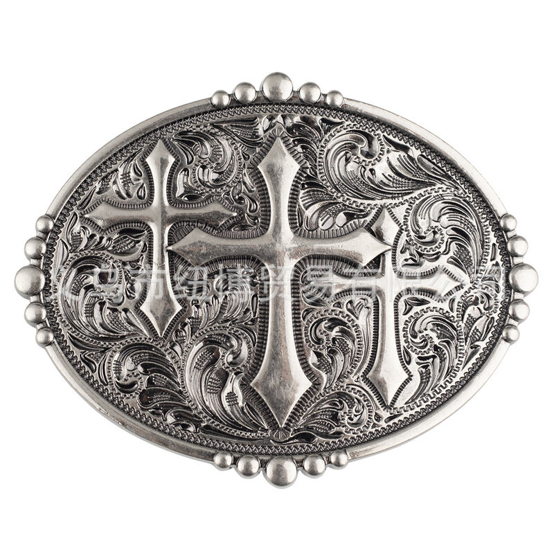 Oval Cross Belt Buckle The Priest's Amulet Religious Patterns