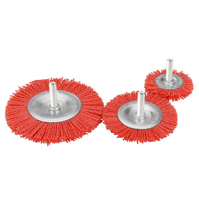 Grinding Wheel Brush 1pc 50mm/70mm/100mm 6mm Shank Diameter Red And Silver Removing Paints Sanding Wood Turnings