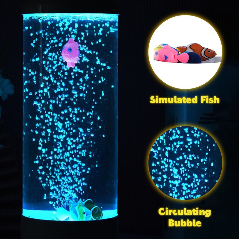 Kit de luz LED nocturna para acuario, lámpara de mesa con cambio Multicolor, Bombilla simuladora de peces, decoración de escritorio para el hogar