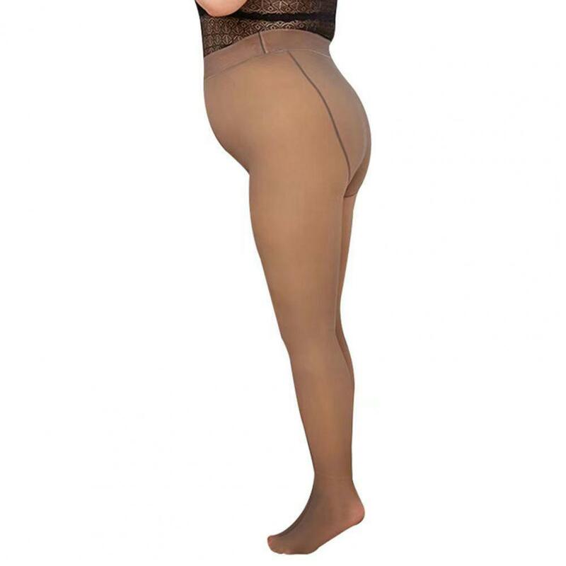 Calças térmicas grossas para mulheres, meia-calça translúcida, meias, cintura alta, leggings elásticas, quentes, sexy, plus size