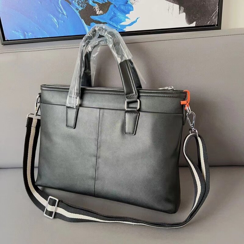 Luxury B Style  Briefcase Bag Fashion Design Business Causal Men Leather Shoulder Handbag Large Capacity Computer Handbag
