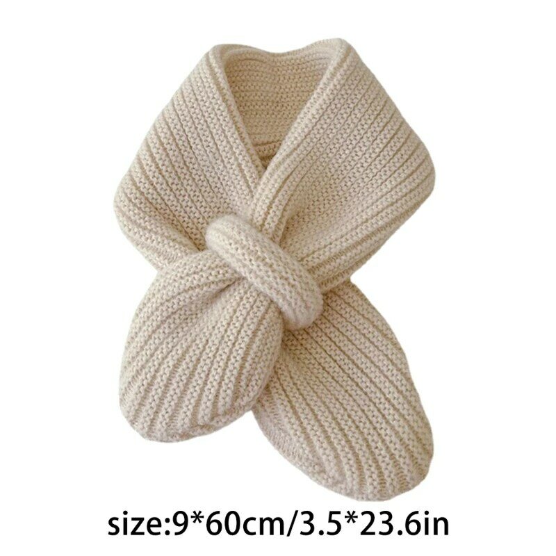 97BE модный детский вязаный шарф, мягкий и теплый однотонный шарф, стильный детский шерстяной шарф, мягкий и удобный шарф,