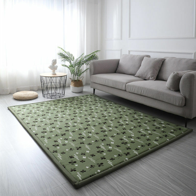 Japanese Tatami Coral Velvet Carpet Living Room Bedroom Window Bed Rugs Baby Play Mat Children Room Carpet 2cm Thick Customized
