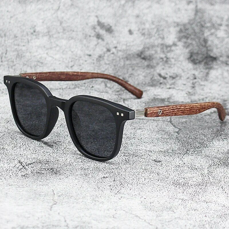 Męskie okulary przeciwsłoneczne w stylu vintage z drewnianą ramką Klasyczne okulary przeciwsłoneczne marki Powłoka soczewek Okulary do jazdy