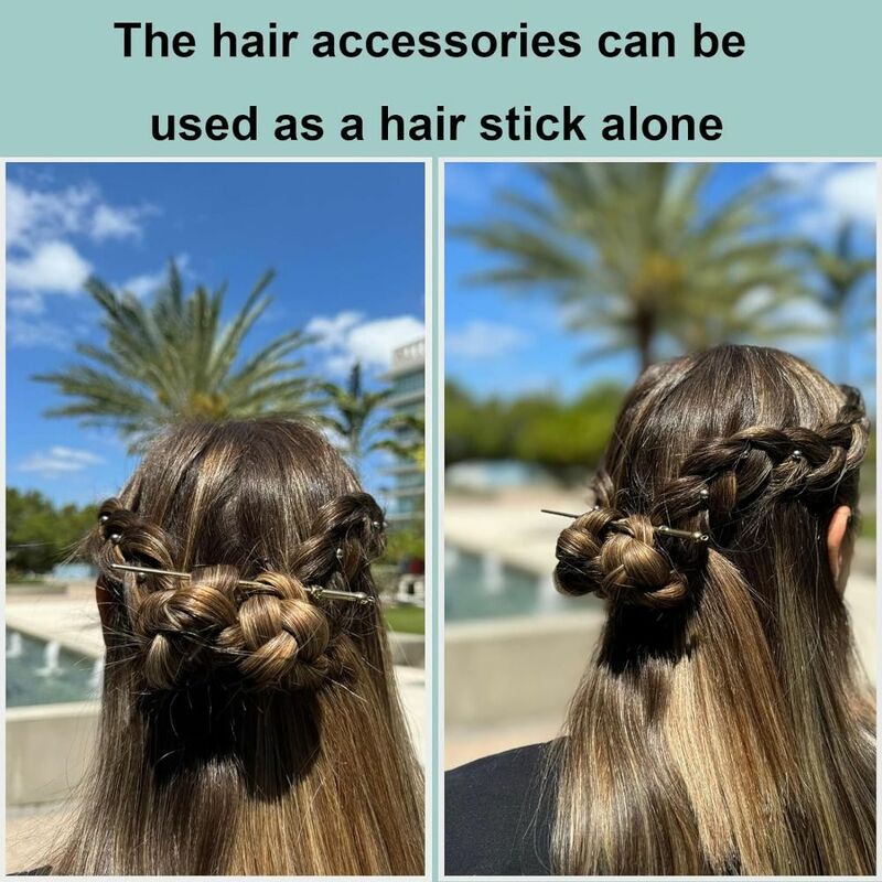 Hiasan kepala klip rambut logam, aksesori rambut tongkat pola kupu-kupu tahan lama gaya Vintage baru